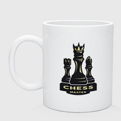 Кружка керамическая Chess master, цвет: белый