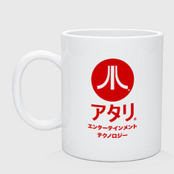 Кружка керамическая Atari japan logo, цвет: белый