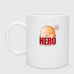 Кружка керамическая Ванпанч герой hero, цвет: белый