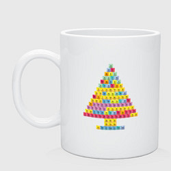 Кружка керамическая Таблица Менделеева ёлка, цвет: белый