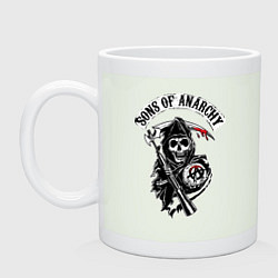 Кружка керамическая Sons of anarchy - логотип, цвет: фосфор