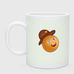 Кружка керамическая Колобок в шляпе, цвет: фосфор