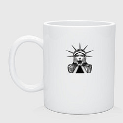 Кружка керамическая Статуя удивления, цвет: белый