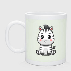 Кружка керамическая Весёлая зебра, цвет: фосфор