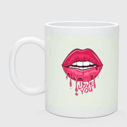 Кружка керамическая I love you, цвет: фосфор