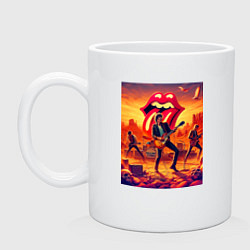 Кружка керамическая Rolling Stones - outdoor performance, цвет: белый