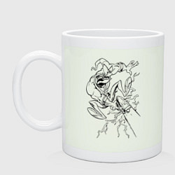 Кружка керамическая Земляной червяк Джим стреляет, цвет: фосфор