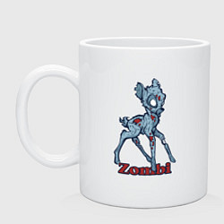 Кружка керамическая Оленёнок зомби, цвет: белый