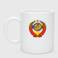 Кружка керамическая Геральдика СССР, цвет: белый