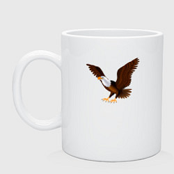 Кружка керамическая Орёл мультяшный, цвет: белый