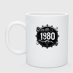 Кружка керамическая Механический 1980, цвет: белый
