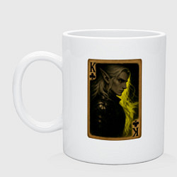 Кружка керамическая Карта Аскейра Калионора: король треф, цвет: белый