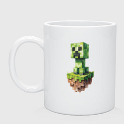 Кружка керамическая Creeper Minecraft, цвет: белый