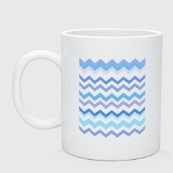 Кружка керамическая Волны - зигзаги узор, цвет: белый