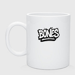 Кружка керамическая Bones белый логотип, цвет: белый