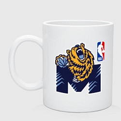 Кружка керамическая Гриззлис баскетбол, цвет: белый
