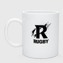 Кружка Регби черной краской