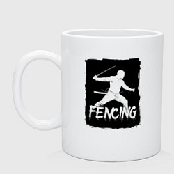 Кружка Фехтование в черном штрихе