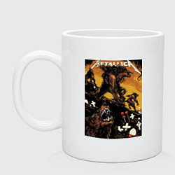 Кружка керамическая Metallica - wolf, цвет: белый