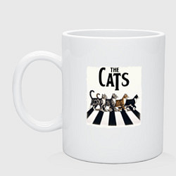 Кружка керамическая Коты юмор, цвет: белый