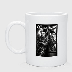 Кружка керамическая XXXTentacion у зеркала, цвет: белый