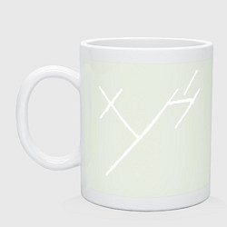 Кружка керамическая Три буквы: белые, цвет: фосфор