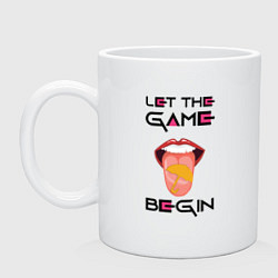 Кружка керамическая Пусть начнётся игра, цвет: белый