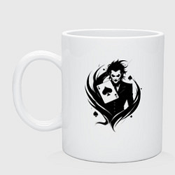 Кружка керамическая Аниме джокер и туз пик, цвет: белый