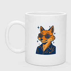 Кружка керамическая Лиса в очках, цвет: белый