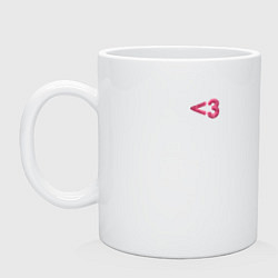 Кружка керамическая Меньше трёх, цвет: белый