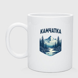 Кружка керамическая Природа Камчатки, цвет: белый