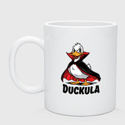 Кружка керамическая Утка - вампир, цвет: белый