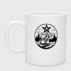 Кружка керамическая Советский путешественник, цвет: белый
