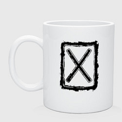 Кружка керамическая Знак перечеркнутый крест, цвет: белый