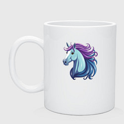 Кружка керамическая Лошадь с развевающейся гривой, символ 2026, цвет: белый
