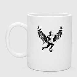 Кружка керамическая Крылатый форвард, цвет: белый