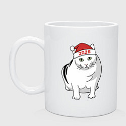 Кружка керамическая Мемный кот Бендер - 2026, цвет: белый