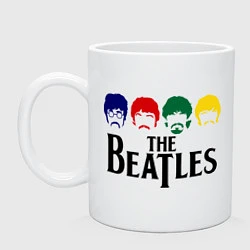 Кружка керамическая The Beatles Heads, цвет: белый