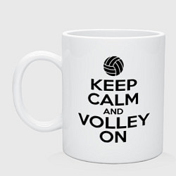 Кружка керамическая Keep Calm & Volley On, цвет: белый