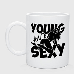 Кружка керамическая Young & Sexy, цвет: белый