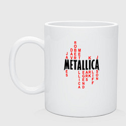Кружка керамическая Metallica History, цвет: белый