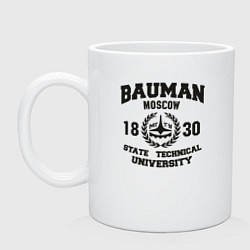 Кружка керамическая BAUMAN University, цвет: белый