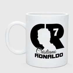 Кружка керамическая CR Ronaldo 07, цвет: белый