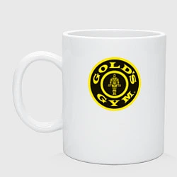 Кружка керамическая Gold's Gym, цвет: белый