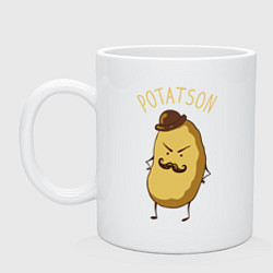 Кружка керамическая Potatson, цвет: белый