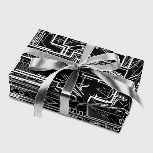 Бумага для упаковки Белые абстрактные линии / 3D-принт – фото 2