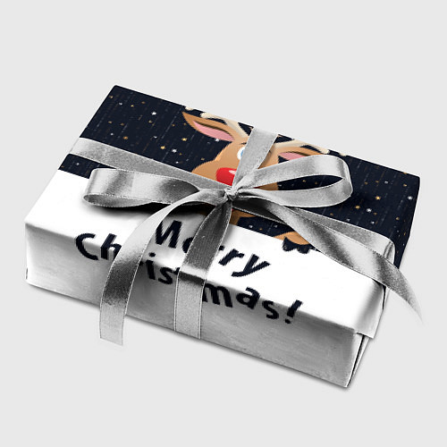 Бумага для упаковки Новогодний Оленёнок Рудольф / 3D-принт – фото 2