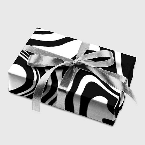 Бумага для упаковки Черно-белые полосы Black and white stripes / 3D-принт – фото 2