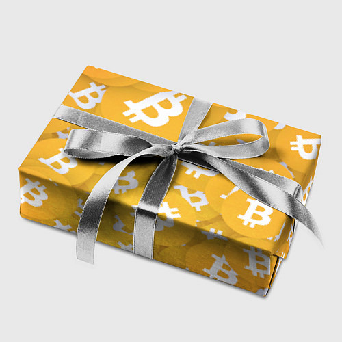Бумага для упаковки Биткоин текстура / 3D-принт – фото 2
