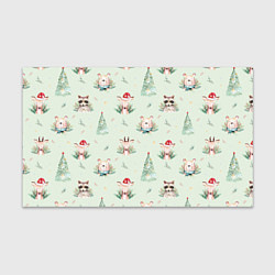 Бумага для упаковки Олени, медведи и еноты, цвет: 3D-принт